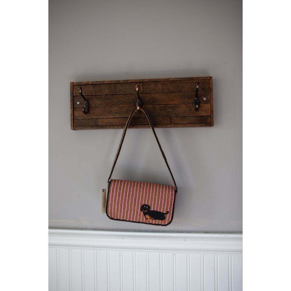 Anthropologie The Fiona Beaded Shoulder Bag Animal Edition Dachshund Dog - Picture 5 of 5